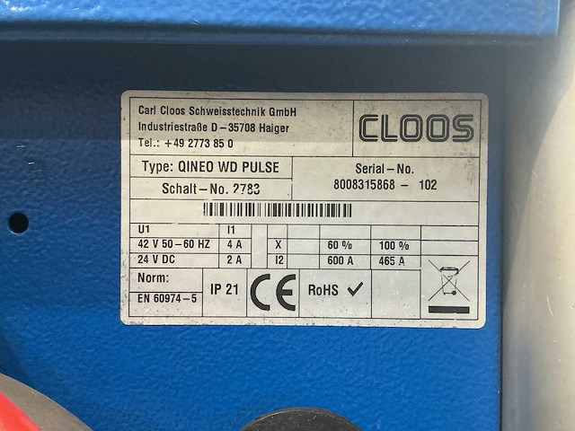 Cloos qineo 450 wd pulse lasapparaat - afbeelding 8 van  10