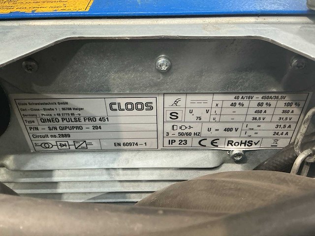 Cloos qineo pulse pro 451 lasapparaat - afbeelding 6 van  9