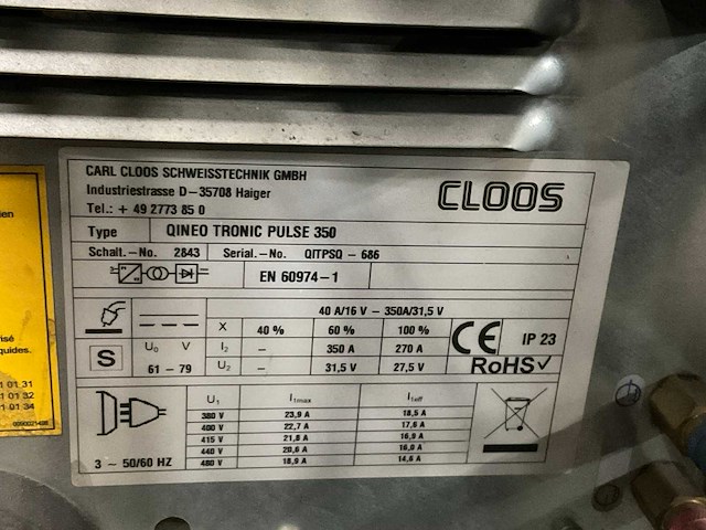 Cloos qineo tronic pulse 350 mig lasapparaat - afbeelding 3 van  11