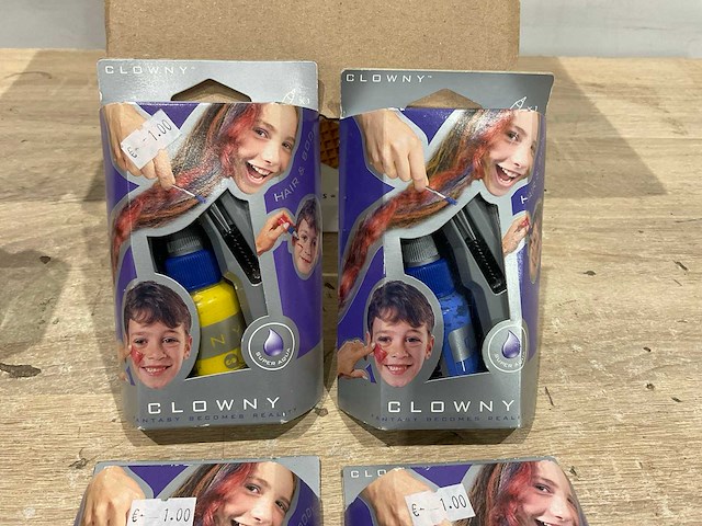 Clowny haar en gezicht schmink (22x) - afbeelding 4 van  5