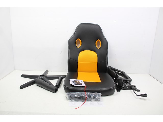 Clp elbing bureaustoel kunstleer zwart/geel - afbeelding 1 van  1