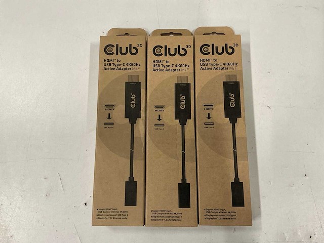 Club3d hdmi to usb type-c 4k60hz active adapter m/f (3x) - afbeelding 1 van  2