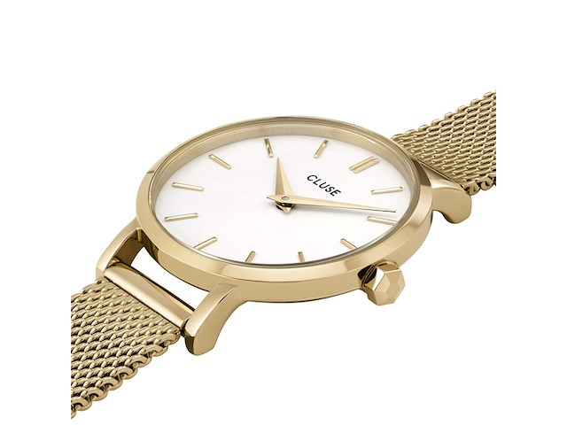 Cluse boho chic mesh bandje wit/goud 28mm - afbeelding 2 van  3