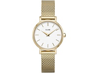 Cluse boho chic petite horloge mesh wit goud - afbeelding 1 van  2