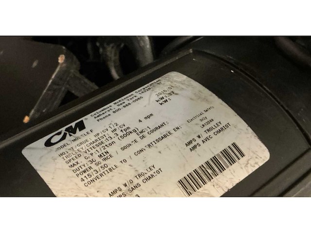 Cm lodestar chainhoist 0,5t electrische kettingtakel (2x) - afbeelding 5 van  7