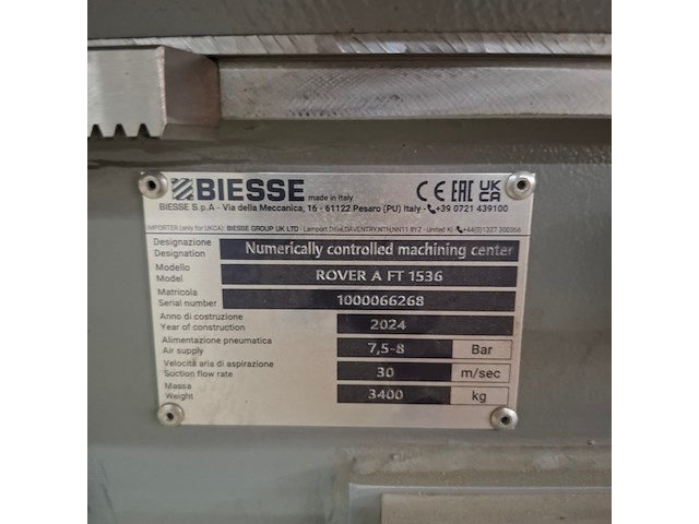 Cnc bewerkingscentrum, 3-assig, biesse, rover a ft 1536, 2024 - afbeelding 21 van  65