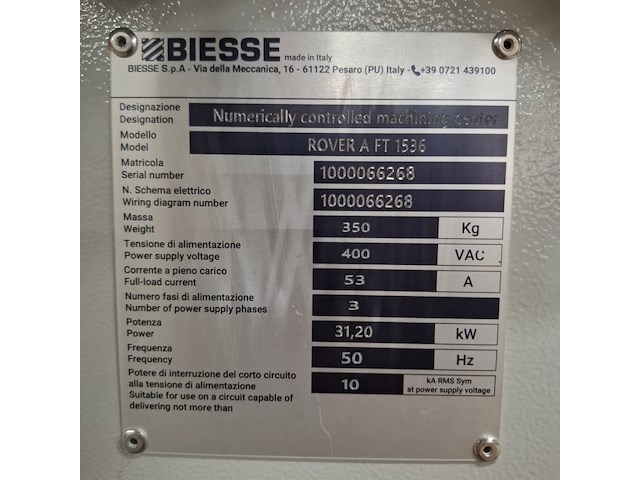 Cnc bewerkingscentrum, 3-assig, biesse, rover a ft 1536, 2024 - afbeelding 33 van  65