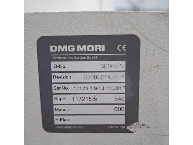 Cnc bewerkingscentrum, dmg mori, cmx 1100v, 2017 - afbeelding 8 van  29