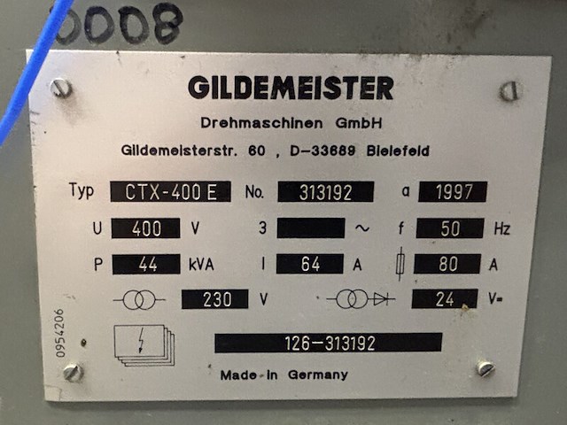 Cnc draaibank, gildemeister, ctx 400 e , 1997 - afbeelding 43 van  44