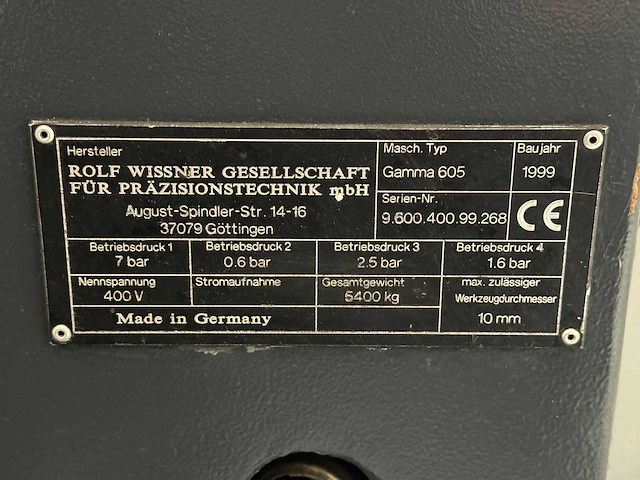 Cnc universele bewerkingscentra - wissner gamma - 605 - 1999 - afbeelding 3 van  12