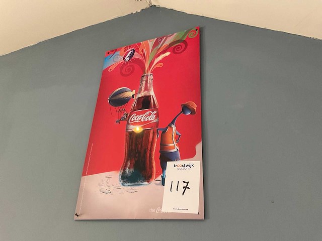 Coca cola vintage reclamebord (3x) - afbeelding 1 van  5