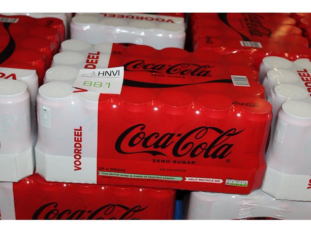 Coca cola zero. 25 trays a 24 blikken 0,33l. totaal 600 blikken. tht 1-26. bod is inclusief 90 euro statieg... - afbeelding 2 van  2