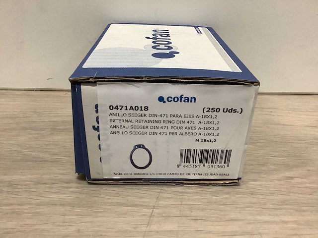 Cofan 18x1,2 borgringen (2750x) - afbeelding 2 van  3