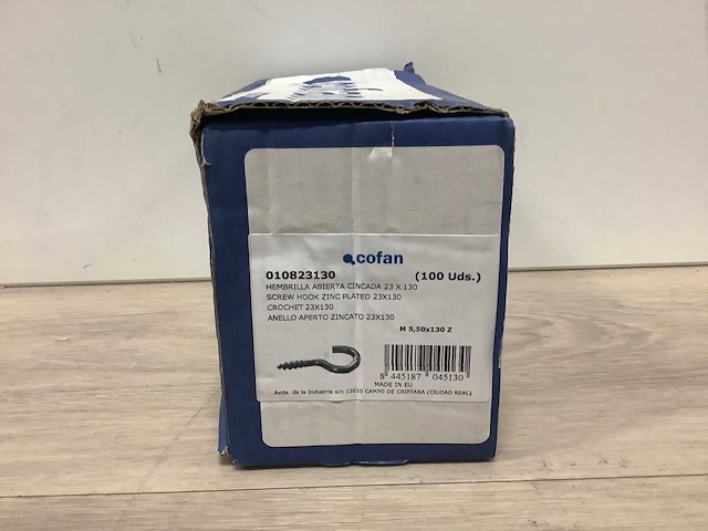 Cofan 23x130 open schroefhaken (500x) - afbeelding 2 van  3