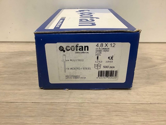 Cofan 4,8x12 popnagel (2500x) - afbeelding 2 van  3