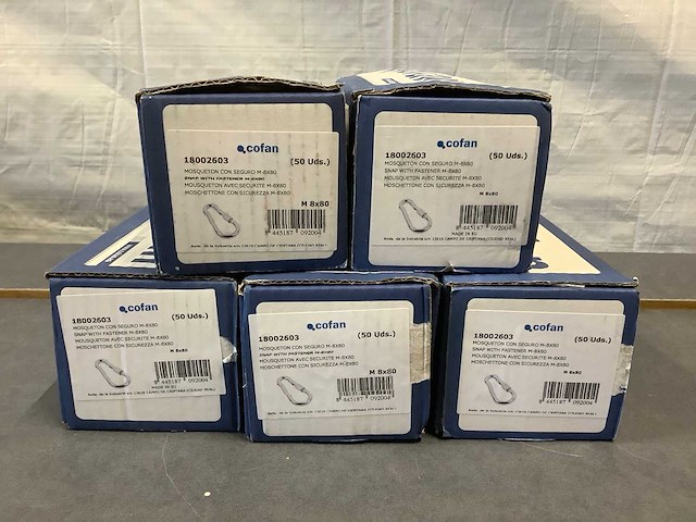 Cofan m8x80 karabijnhaken met vergrendeling (250x) - afbeelding 1 van  3