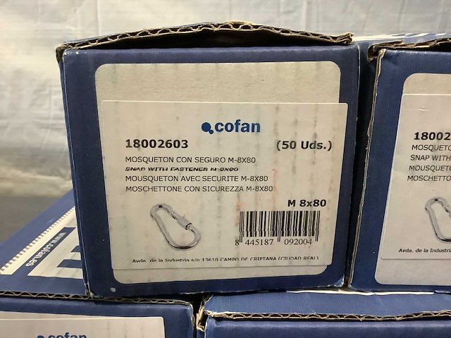 Cofan m8x80 karabijnhaken met vergrendeling (250x) - afbeelding 2 van  3
