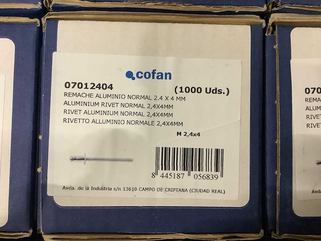 Cofan popnagel 2,4 x 4 (12000x) - afbeelding 4 van  5