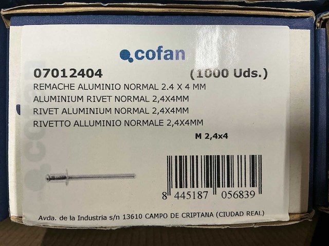 Cofan popnagel 2,4 x 4 (16000x) - afbeelding 4 van  5