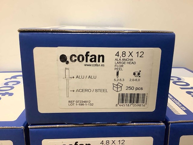 Cofan popnagel 4,8 x 12 (1750x) - afbeelding 1 van  5