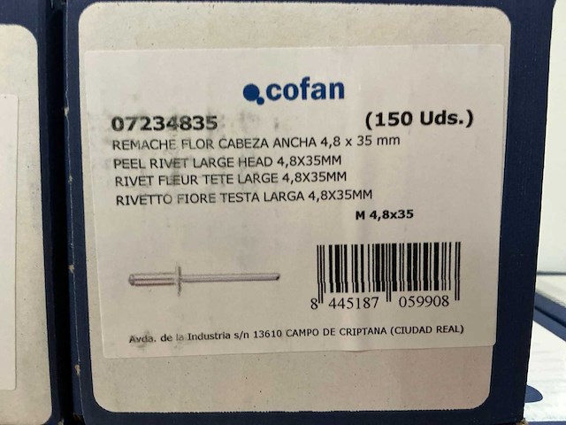 Cofan popnagel 4,8 x 35 (1800x) - afbeelding 3 van  4