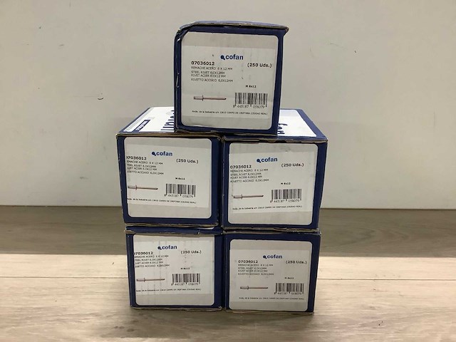 Cofan popnagels 6x12mm (1250x) - afbeelding 1 van  3