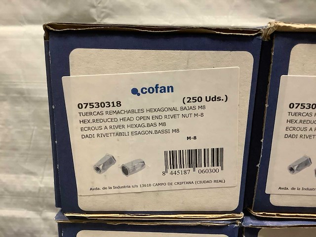 Cofan stalen zeskantige m-8 blinde moeren (2250x) - afbeelding 2 van  3