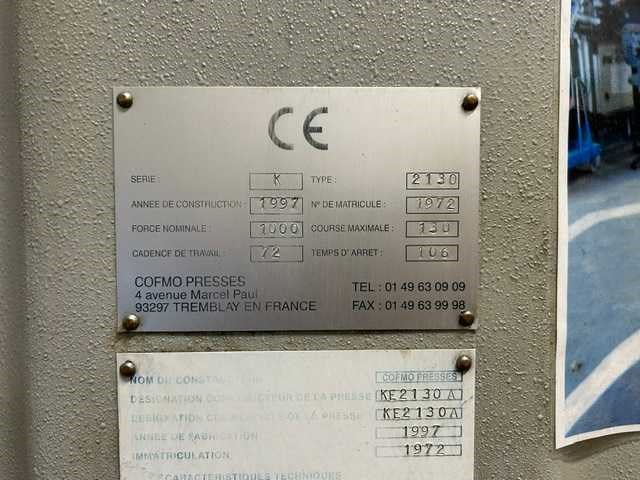 Cofmo press - 2130 - excentrieke pers - 1997 - afbeelding 11 van  13