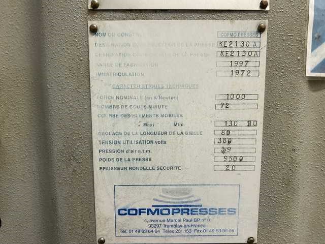 Cofmo press - 2130 - excentrieke pers - 1997 - afbeelding 11 van  13