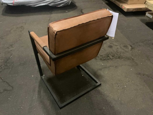 Cognac eetkamer armstoel - afbeelding 3 van  4