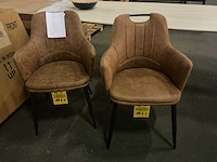 Cognac eetkamerstoel (2x) - afbeelding 2 van  3