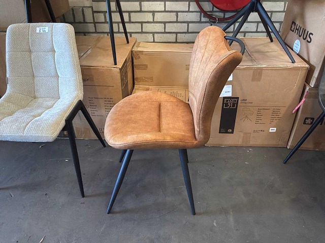 Cognac eetkamerstoel (3x) - afbeelding 5 van  6