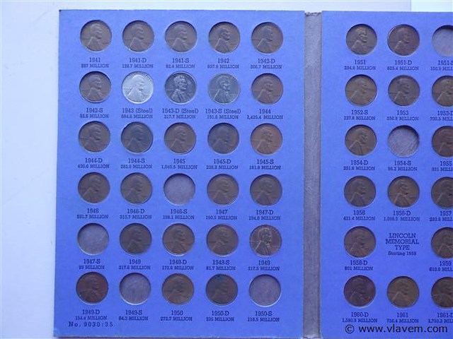 Coinset lincoln head cent collection (onvolledig) - afbeelding 3 van  4