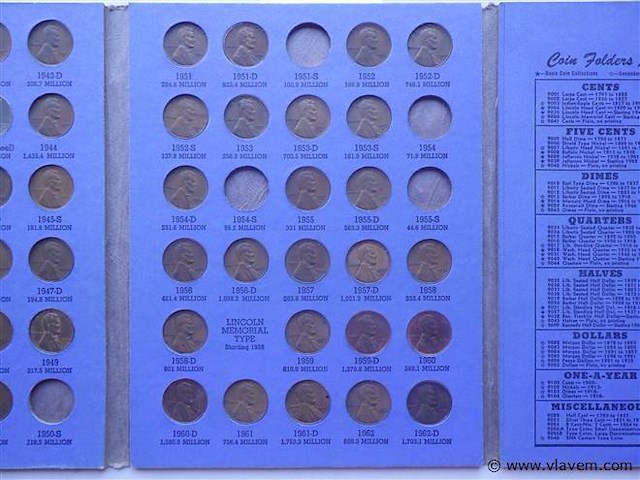 Coinset lincoln head cent collection (onvolledig) - afbeelding 4 van  4