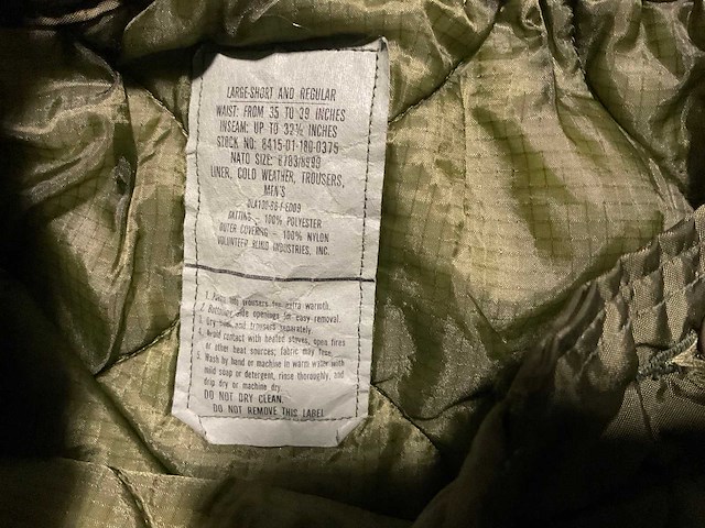 Cold weather trouser liner - afbeelding 1 van  3