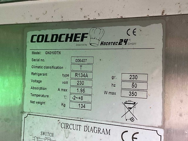 Coldchef gn3100tn koelwerkbank - afbeelding 7 van  8
