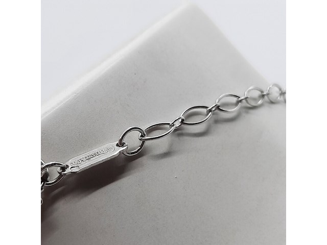 Collier, 18 karaats met platina hanger - afbeelding 10 van  11