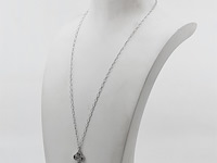 Collier, 18 karaats met platina hanger - afbeelding 1 van  11