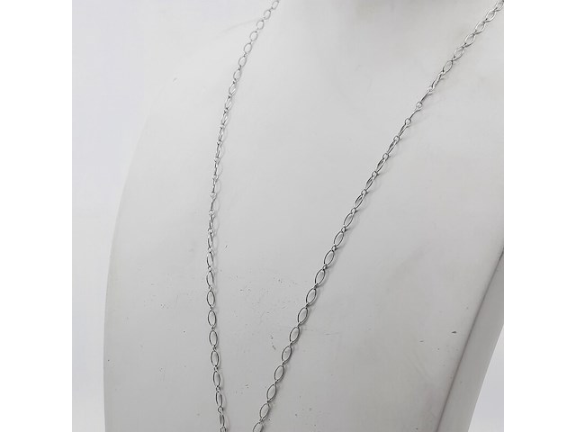 Collier, 18 karaats met platina hanger - afbeelding 3 van  11