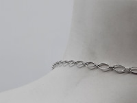 Collier, 18 karaats met platina hanger - afbeelding 9 van  11