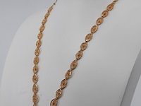 Collier en paar oorhangers, 20 karaats - afbeelding 3 van  18