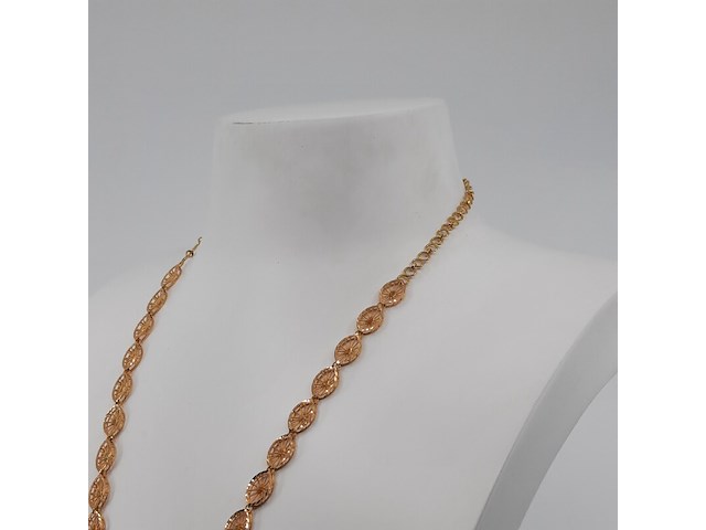 Collier en paar oorhangers, 20 karaats - afbeelding 4 van  18