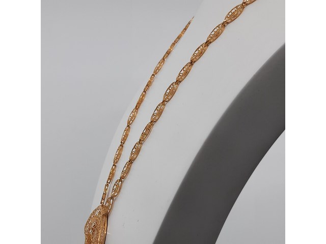 Collier en paar oorhangers, 20 karaats - afbeelding 6 van  18