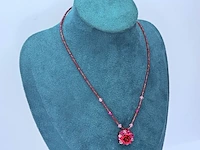 Collier gedecoreerd met 'rose' pendant - afbeelding 2 van  6