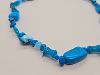 Collier lapis lazuli, gepolijst parelmoer en agaat - afbeelding 2 van  4