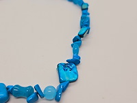 Collier lapis lazuli, gepolijst parelmoer en agaat - afbeelding 2 van  4