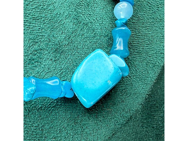 Collier lapis lazuli, gepolijst parelmoer en agaat - afbeelding 3 van  5