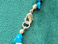 Collier lapis lazuli, gepolijst parelmoer en agaat - afbeelding 5 van  5