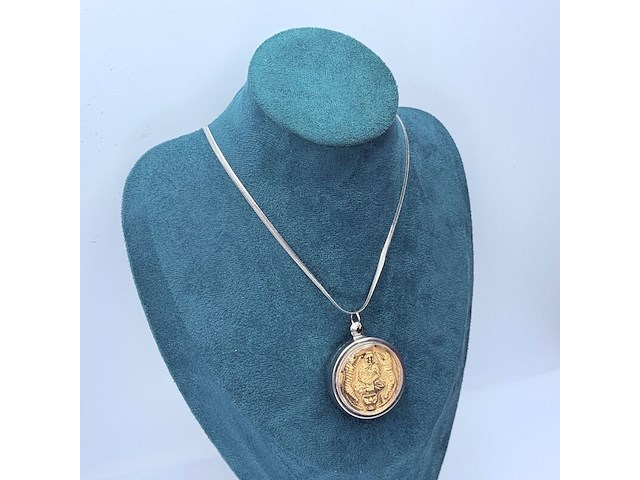 Collier met boeddhistisch 'hiëroglief' amulet hanger - afbeelding 1 van  6