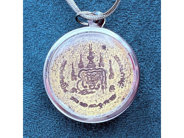 Collier met boeddhistisch 'hiëroglief' amulet hanger - afbeelding 5 van  6